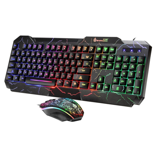 SHIPADOO D620 104-key Wired RGB Color Cracked Backlight Gaming Keyboard Mouse Kit for Laptop, PC by SHIPADOO