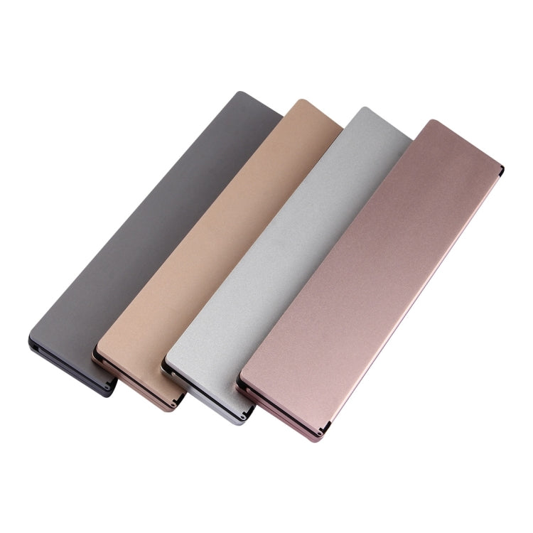 F18 Ultra-slim Rechargeable Foldable 58 Keys Bluetooth Wireless Keyboard with Holder(Rose Gold) by buy2fix