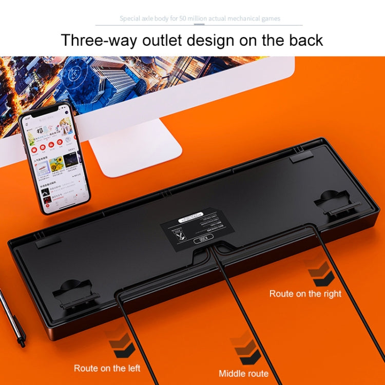 YINDIAO K300 USB Detachable Panel Mechanical Lighting Blue Shaft Gaming Wired Keyboard (Pink) by YINDIAO