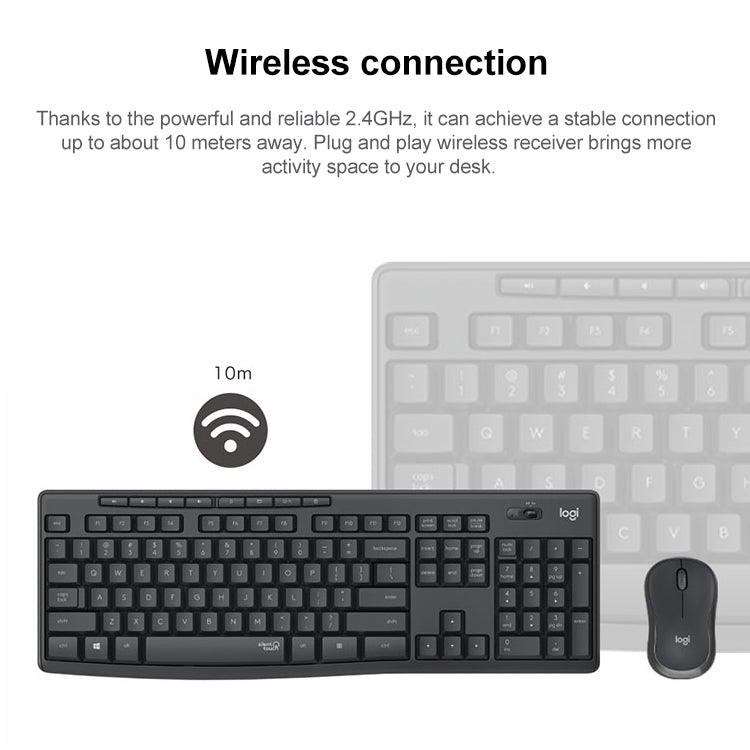 Logitech MK295 USB Wireless Silence Keyboard Mouse Set (Black) by Logitech