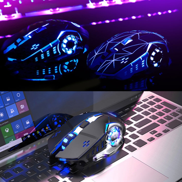 YINDIAO A4 2.4GHz 1600DPI 3-modes Adjustable Rechargeable Wireless Silent Gaming Mouse (Black Silver) by YINDIAO