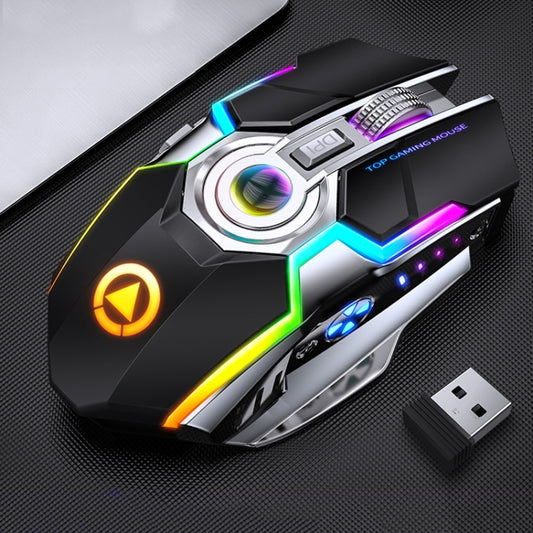 YINDIAO A5 2.4GHz 1600DPI 3-modes Adjustable Rechargeable RGB Light Wireless Silent Gaming Mouse (Black) by YINDIAO