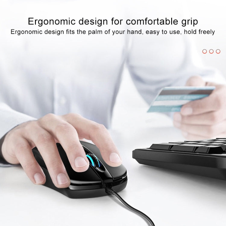 YINDIAO G2 1000DPI 3-keys RGB Light Wired Business Mouse (Black) by YINDIAO