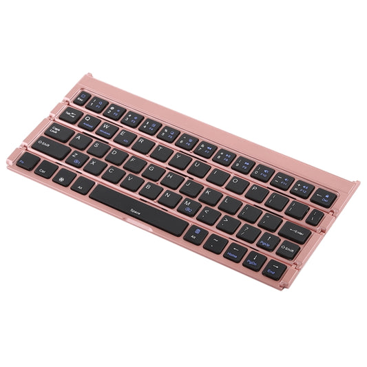 GK808 Ultra-thin Foldable Bluetooth V3.0 Keyboard, Built-in Holder, Support Android / iOS / Windows System(Rose Gold) by buy2fix