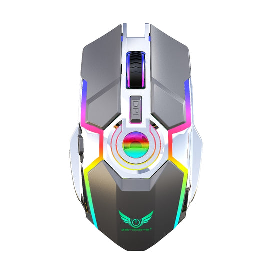 ZERODATE T30 2.4GHz 2400DPI Three-speed Adjustable RGB Backlight Wireless Optical Mouse(Grey) by ZERODATE