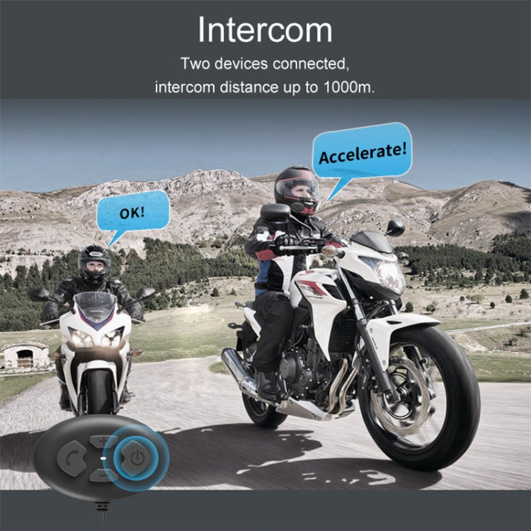 Dier DK12 800m Helmet Wireless Bluetooth Headset 5.0 Waterproof Double Motorcycle Call Headset With Intercom Function by buy2fix