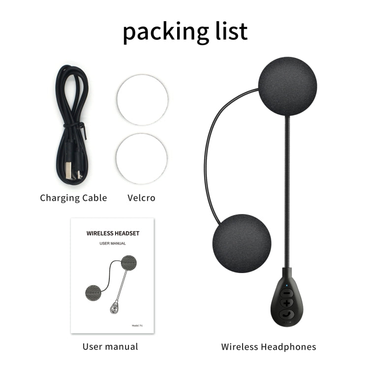 T6 Motorcycle Helmet Bluetooth V5.0 Headset by buy2fix