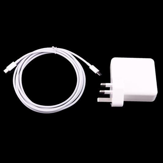 61W USB-C / Type-C Power Adapter with 2m USB Type-C Male to USB Type-C Male Charging Cable, For iPhone, Galaxy, Huawei, Xiaomi, LG, HTC and Other Smart Phones, Rechargeable Devices, UK Plug by buy2fix