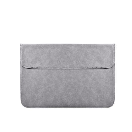 PU01S PU Leather Horizontal Invisible Magnetic Buckle Laptop Inner Bag for 15.4 inch laptops (Grey) by buy2fix