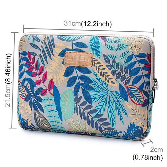Lisen 11.6 inch Sleeve Case Colorful Leaves Zipper Briefcase Carrying Bag (Grey) by buy2fix