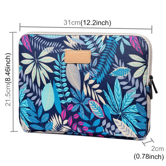 Lisen 11.6 inch Sleeve Case Colorful Leaves Zipper Briefcase Carrying Bag (Blue) by buy2fix
