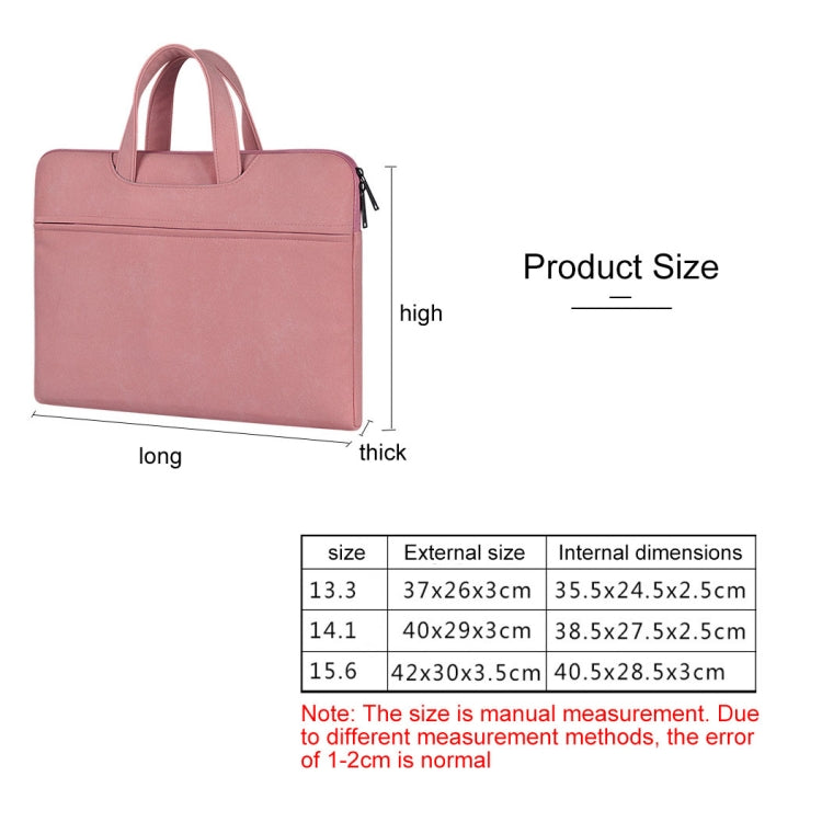 ST06 Waterproof PU Leather Zipper Hidden Portable Strap One-shoulder Handbag for 13.3 inch Laptops, with Suitcase Belt(Pink) by buy2fix