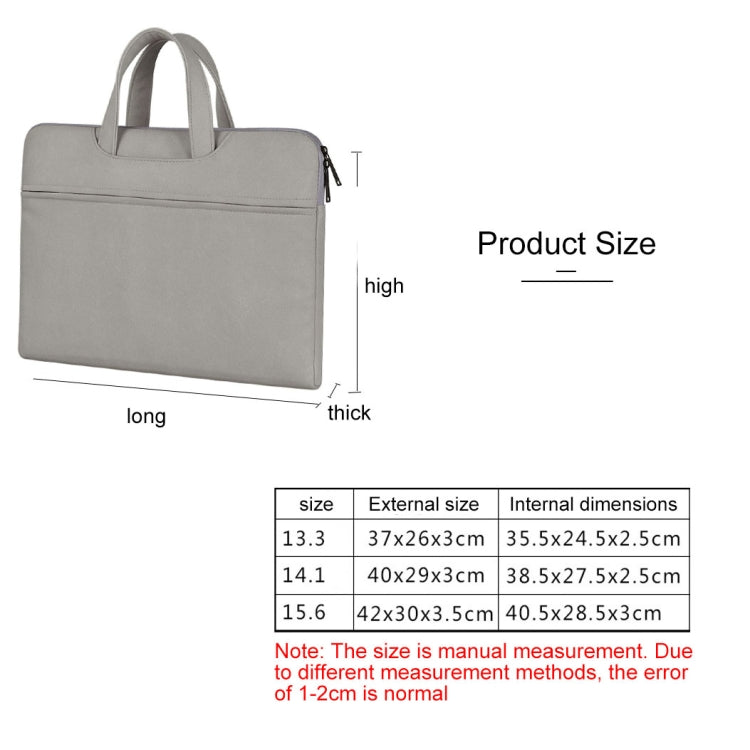 ST06 Waterproof PU Leather Zipper Hidden Portable Strap One-shoulder Handbag for 13.3 inch Laptops, with Suitcase Belt(Light Grey) by buy2fix