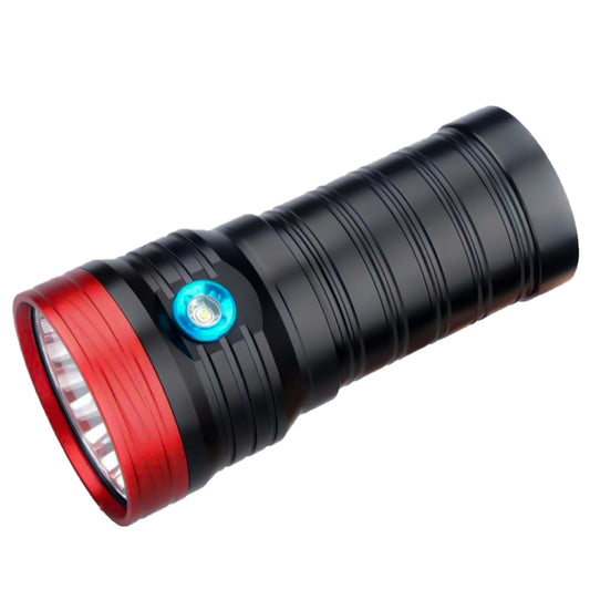 3 Gears, DB18 18xT6, Luminous Flux: 5400lm LED Flashlight, with 4 18650 Batteries (Red Black) by buy2fix