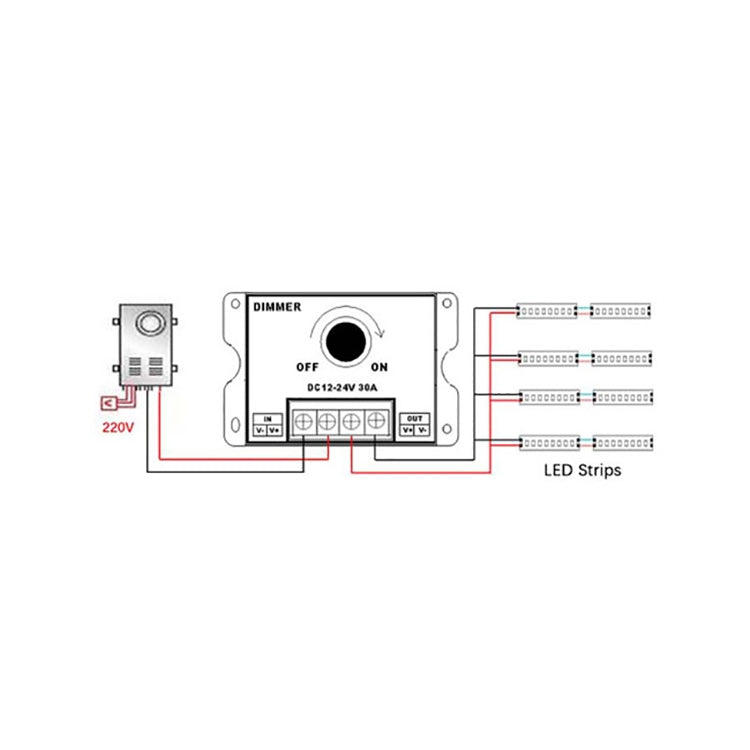 30A LED Controller Knob Dimming Smart Module(Black) by buy2fix
