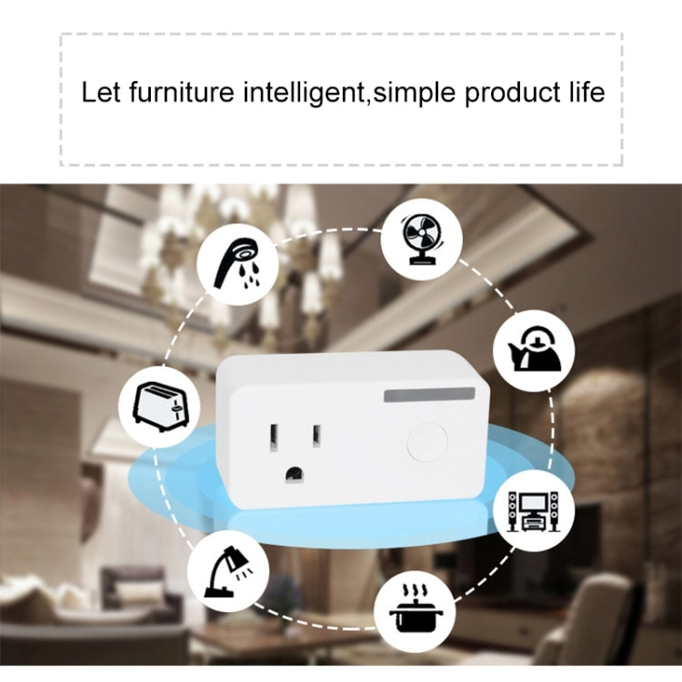 10A WiFi 2.4GHz APP Remote Control Timing Smart Socket Works with Alexa & Google Home, AC 110-250V, US Plug by buy2fix
