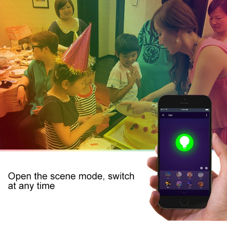 E27 7W White Light+RGB Smart LED Light Bulb, WiFi 2.4GHz Works with Alexa & Google Home, FCC / CE / RoHS Certificated, AC 85-265V by buy2fix