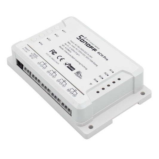 Sonoff 4CH Pro 433MHz Remote Control + WiFi Smart Timer Switch, Interlock / Self-locking, 3 Working Modes, Compatible with Alexa and Google Home, Support iOS and Android by Sonoff