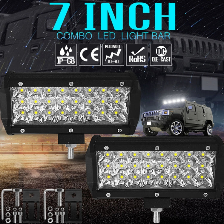 7 inch 18W 1800LM 3 Row LED Strip Light Working Refit Off-road Vehicle Lamp Roof Strip Light by buy2fix