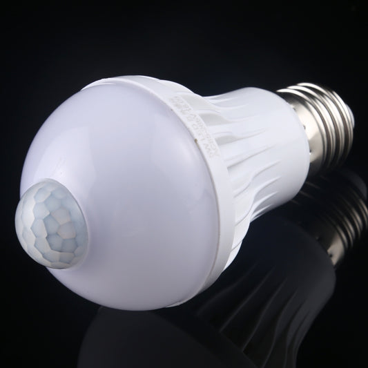 E27 5W 12 LEDs SMD 5730 300LM Infrared Motion Sensor LED Light Bulb, Sensor Distance: 4-6m, AC 220V(White Light) by buy2fix