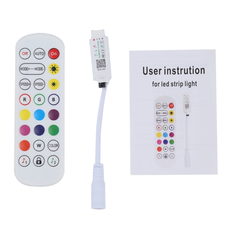 Bluetooth Smart APP LED RGB Controller with 24Keys Remote Control, 5-12V by buy2fix