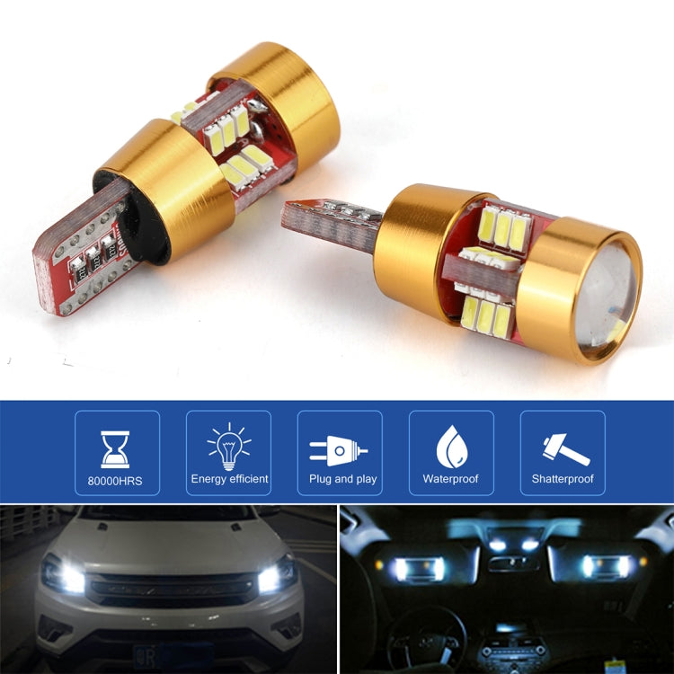 2 PCS LED Light Bulb 6000K White Super Bright 168 2825 W5W T10 Decoder Replacement, For Car Dome Map Side Marker Door Courtesy License Plate Lights(Gold) by buy2fix