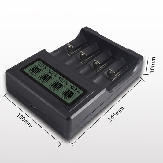 Micro USB 4 Slot Battery Charger for 3.7V Lithium-ion Battery, with LCD Display by buy2fix