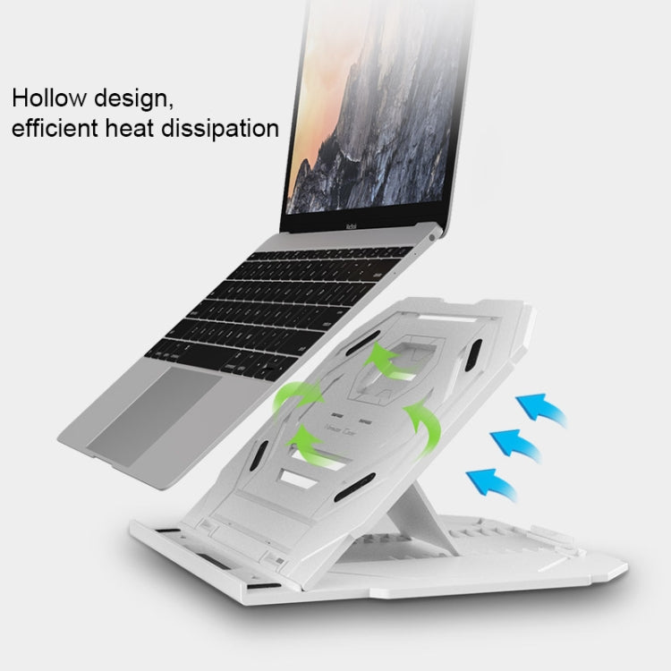 T3 Multi-function Hollow Design Cooling Bracket with 10-Level Adjustable Angle for Notebook, MacBook, iPad, Mobile Phones(Black) by buy2fix