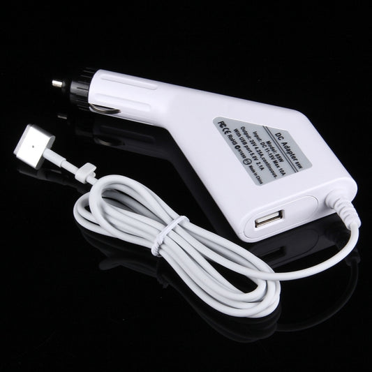 85W 20V 4.25A 5 Pin T Style MagSafe 2 Car Charger with 1 USB Port for Apple Macbook A1398 / A1424 / MC975 / MC976 / ME664 / ME665, Length: 1.7m (White) by buy2fix