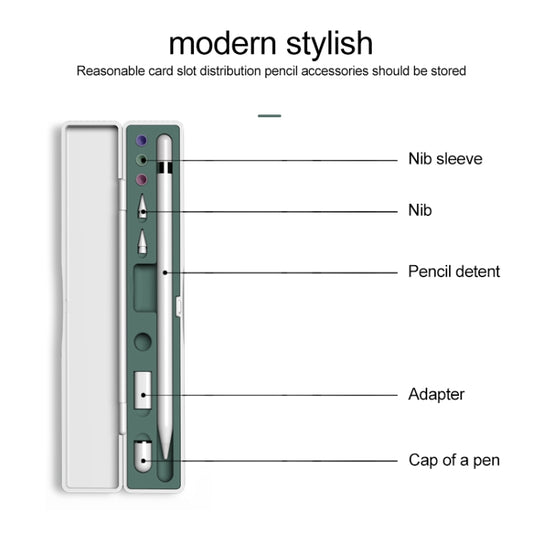 Multifunctional Shockproof Storage Box for Apple Pencil 1 / 2 (Grey) by buy2fix