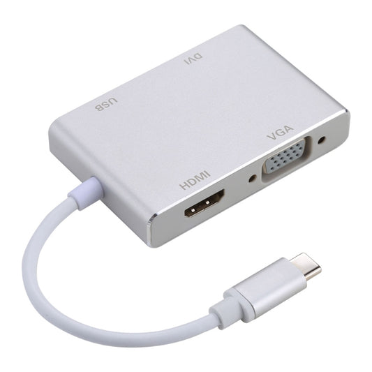 4 in 1 Hub USB-C / Type-C to VGA & DVI & HDMI & USB Adapter by buy2fix