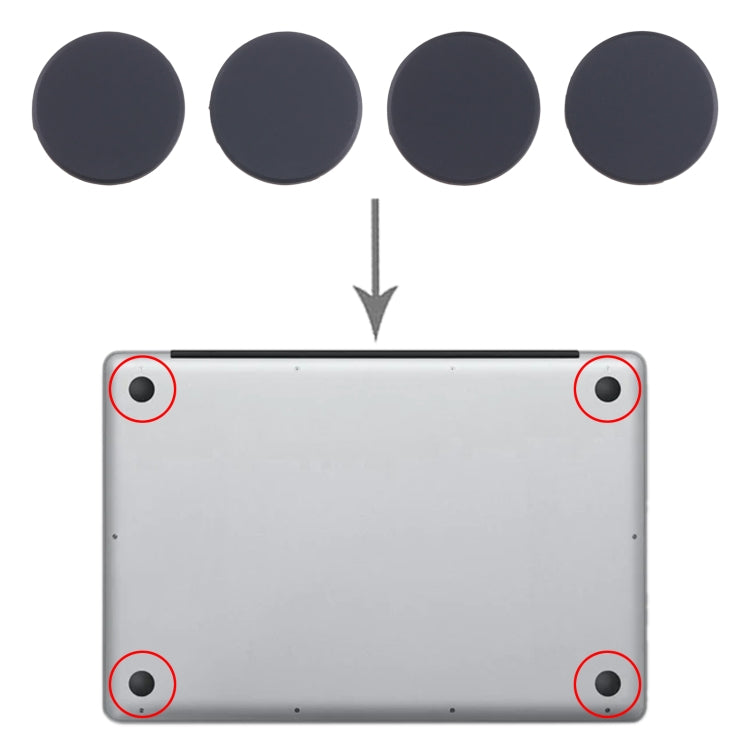 For MacBook Pro A2442 A2485 A2681 2021 2022 4 in 1 Bottom Case Rubber Mats by buy2fix
