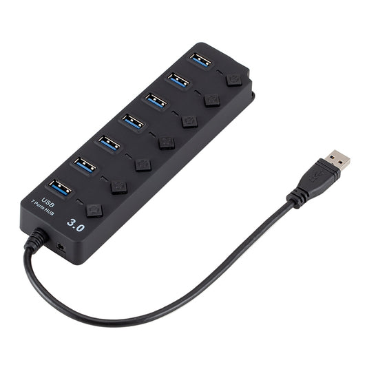 7 Ports USB 3.0 High Speed Multi Hub Expansion with Switch for PC & Laptop by buy2fix