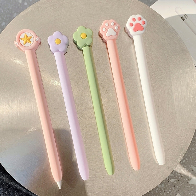Cute Cartoon Silicone Protective Cover for Apple Pencil 2(Purple) by buy2fix