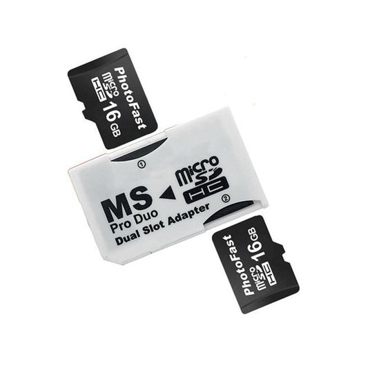 CR-5400 Dual Slot Micro SDHC(TF) to MS PRO Duo Adapter, Total Supported Capacity: 64GB by buy2fix