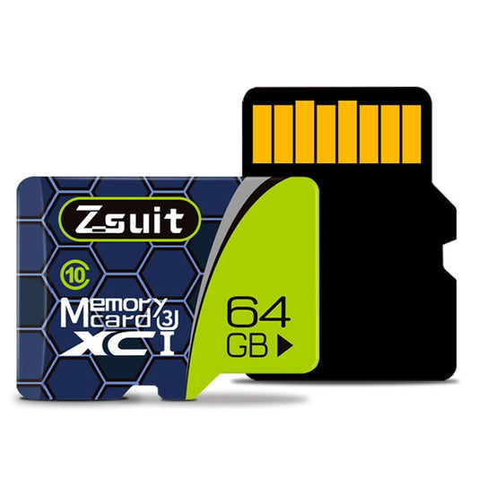 Zsuit 64GB High Speed Class10 Silver Grey TF(Micro SD) Memory Card by buy2fix