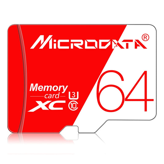 MICRODATA 64GB High Speed U3 Red and White TF(Micro SD) Memory Card by MiCRODATA