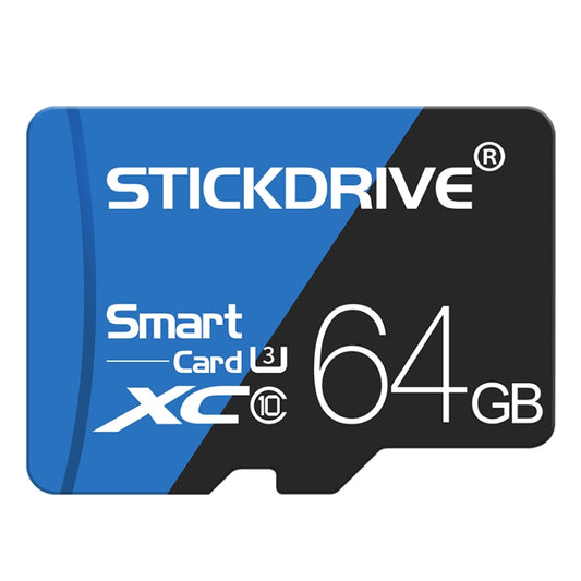 STICKDRIVE 64GB High Speed U3 Blue and Black TF(Micro SD) Memory Card by STICKDRIVE