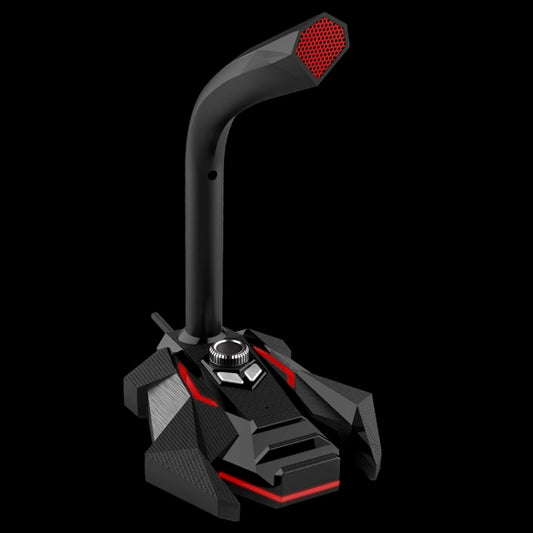 GK Desktop 3.5mm Wired Dual Mic Condenser Microphone, Compatible with PC / Mac for Live Broadcast, Show, KTV, etc.(Red) by buy2fix