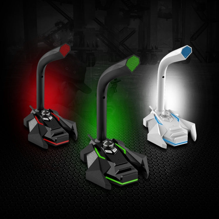 GK Desktop 3.5mm Wired Dual Mic Condenser Microphone, Compatible with PC / Mac for Live Broadcast, Show, KTV, etc.(White) by buy2fix