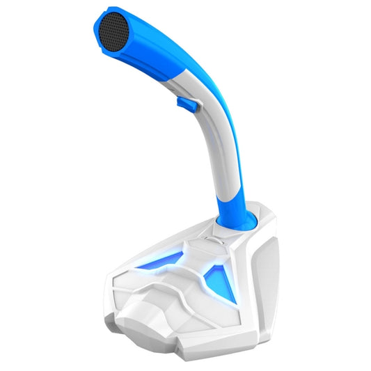K1 Desktop Omnidirectional USB Wired Mic Condenser Microphone with Phone Holder, Compatible with PC / Mac for Live Broadcast, Show, KTV, etc(White + Blue) by buy2fix