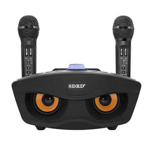 SD-306 2 in 1 Family KTV Portable Wireless Live Dual Microphone + Bluetooth Speaker(Black) by buy2fix