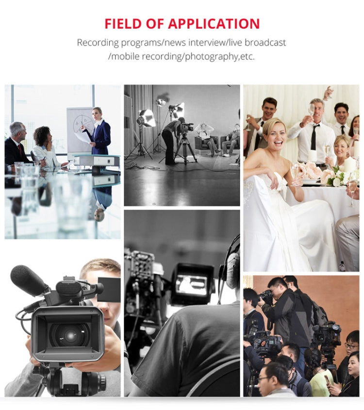 YELANGU YLG9930B MIC05 Professional Interview Condenser Video Shotgun Microphone with 3.5mm Audio Cable for DSLR & DV Camcorder(Black) by YELANGU