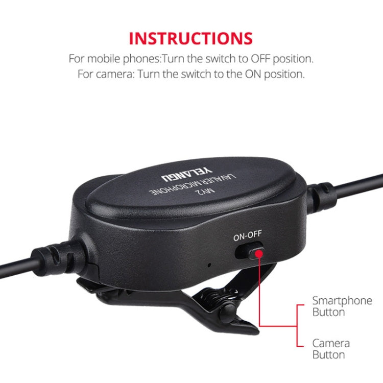 YELANGU YLG9926B MY2 Mini Lavalier Microphone for Mobile Phones / Tablets / Digital Cameras (Black) by YELANGU