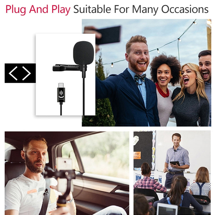 YICHUANG YC-LM10 USB-C / Type-C Intelligent Noise Reduction Condenser Lavalier Microphone, Cable Length: 1.5m by YICHUANG