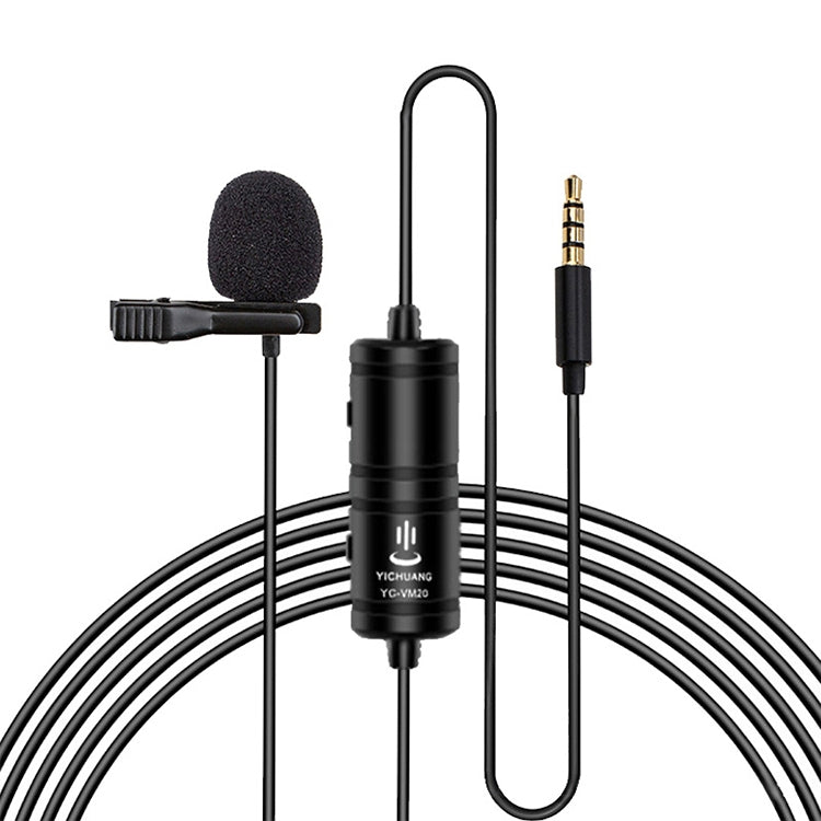 YICHUANG YC-VM20 3.5mm Port Video Recording Omnidirectional Lavalier Microphone, Cable Length: 6m - Microphone by YICHUANG | Online Shopping UK | buy2fix