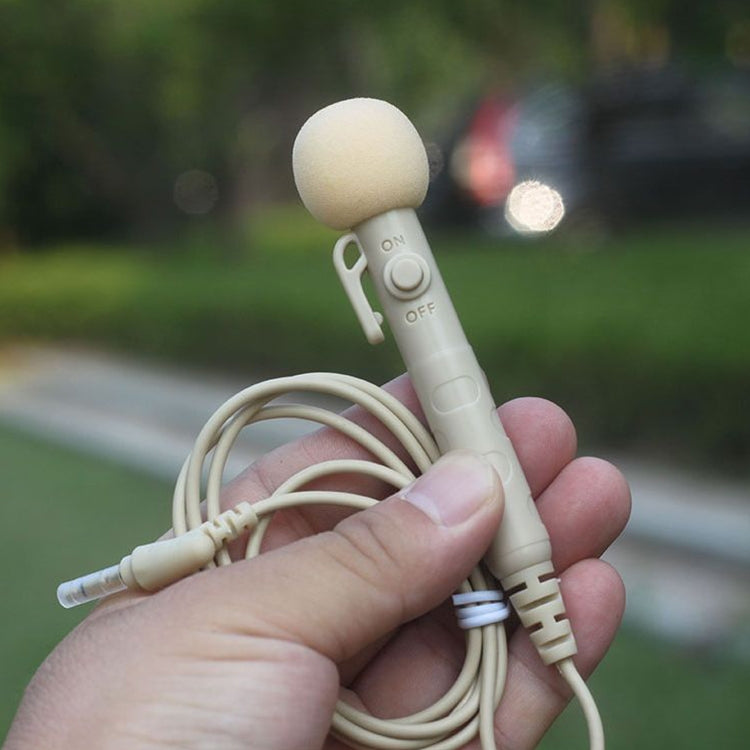 MK-7 3.5mm Elbow Head Handheld Loudspeaker Neck-mounted Microphone with Lanyard, Length: 1m (Flesh Color) by buy2fix