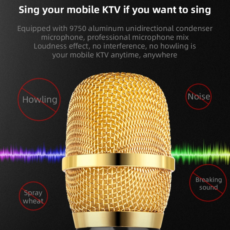 K3 Bluetooth 5.0 Karaoke Live Stereo Sound Wireless Bluetooth Condenser Microphone (Gold) by buy2fix
