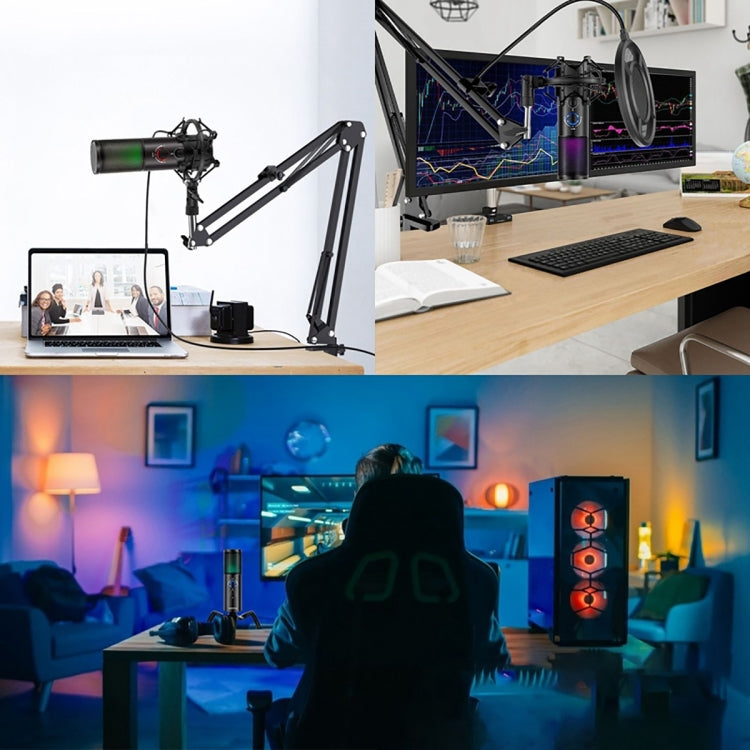 Yanmai Q18 USB Professional Computer Microphone Anchor Recording Karaoke Condenser Microphone (Black) by Yanmai