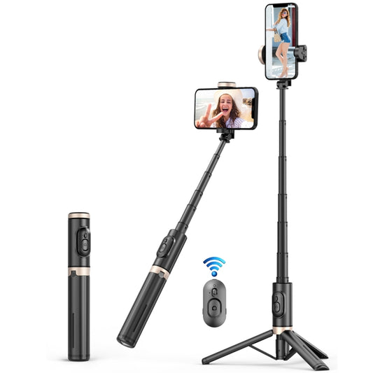 Q12 Hidden Design Reinforced Bluetooth Remote Control Tripod Selfie Stick (Black) by buy2fix